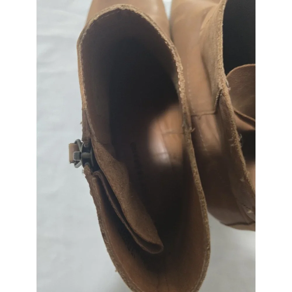 Lucky Brand Womens Size 11M | Basel Brown | Leather Booties Women's Side Zip EUC